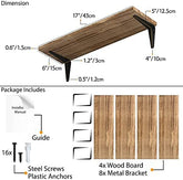 ONIJA  Shelves for Wall Storage, Wood Wall Shelves for Kitchen Organization and Storage, Wall Shelf Set of 4